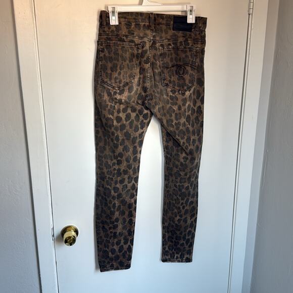R13 High Rise Skinny Brown Leopard Pants Jeans - Picture 3 of 6